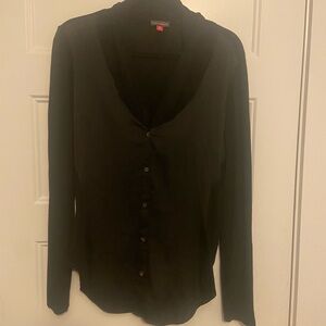 Black Button-Up Women's Top